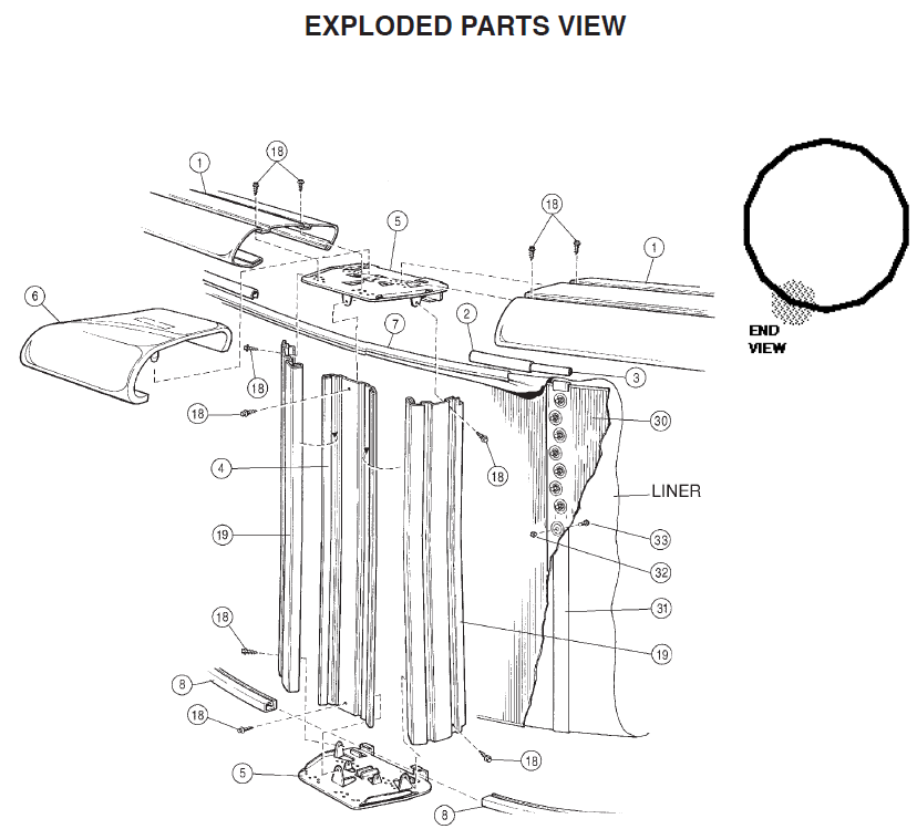 18' Round 52" Whispering Wind Parts Reorder